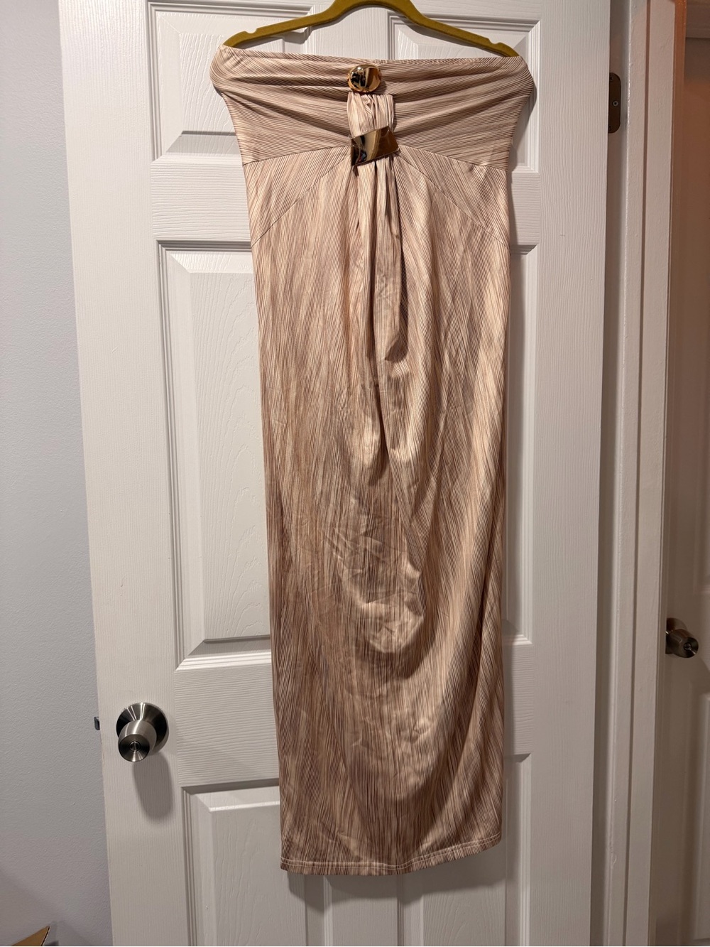 Strapless Maxi Dress in Champagne
